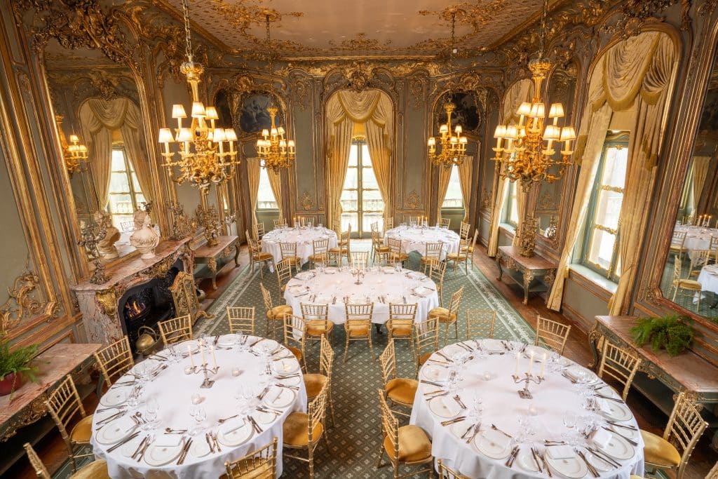 Cliveden House image of French Dining room dressed for event