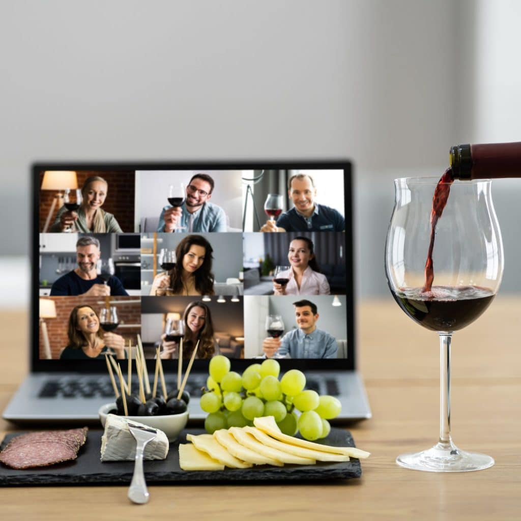 Virtual event wine tasting