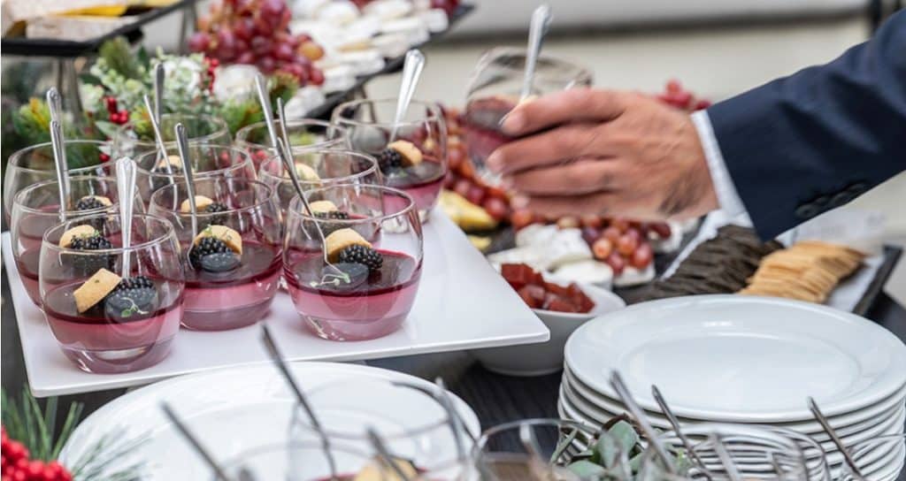 Outdoor catering at Fawsley Hall